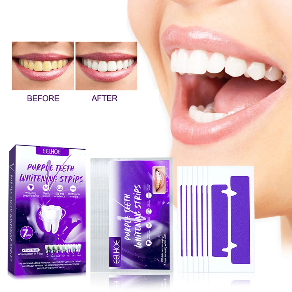 

7pcs Teeth Whitening Remove Smoke Stains White Toothpaste Oral Hygiene Clean Removal Yellow Teeth Freshen Breath Dental Care
