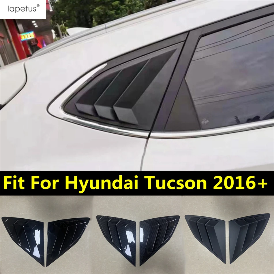 

Rear Window Shutter Louver Side Vent Panel Cover Trim For Hyundai Tucson 2016 - 2020 Carbon Fiber / Black Accessories Exterior