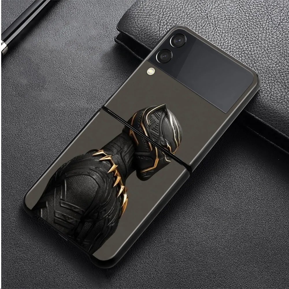 Для Samsung ZFlip Z Flip3 5G Flip ZFlip3 Жесткий ПК Marvel Черная пантера две Chadwick Boseman Phone Funda Black |