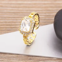 nidin twist chain snake open ring for women copper zircon trendy geometric design finger adjustable jewelry engagement gift