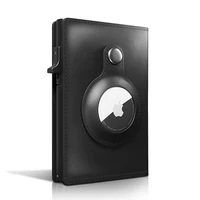Smart Air Tag Wallet with RFID Slim Design Premium Crazy Horse Skin Leather Pop Credit Card Holder