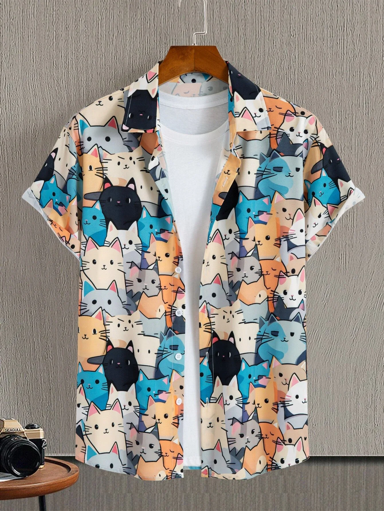 Рубашка мужская повседневная с коротким рукавом, гавайская | AliExpress