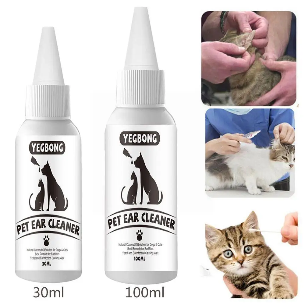 

Pet Ear Mites Remover 30ml / 100ml Dog Cleaning Supplies Remove Ear Cleaner Dirt Pet U1p0