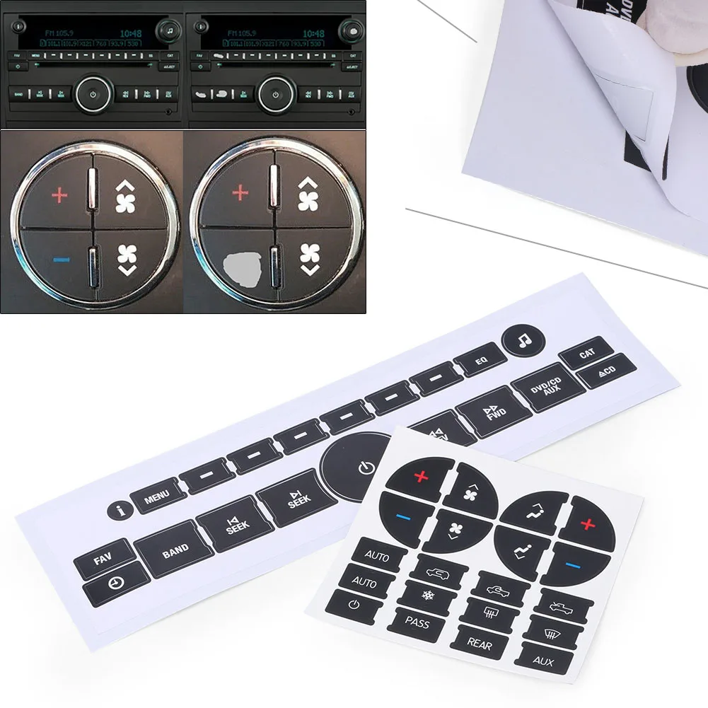 

Автомобильная наклейка, кнопка управления климат-контролем, ремонтные наклейки для GMC Chevrolet Sierra Silverado Escalade Encalve Tahoe Traverse