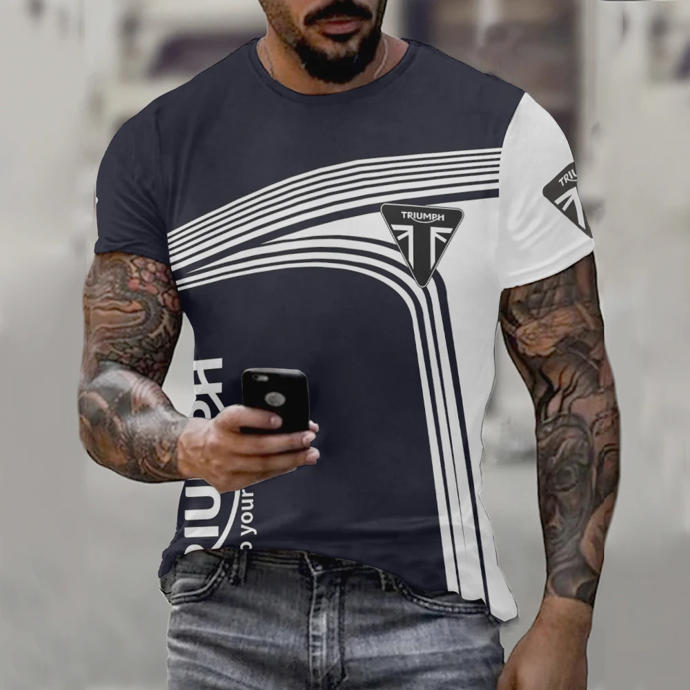 

Triumph Motorcycle 3d Print T Shirt Men Unisex Oversized O-neck Shirt Short Sleeve Summer Clothes Cool Tees