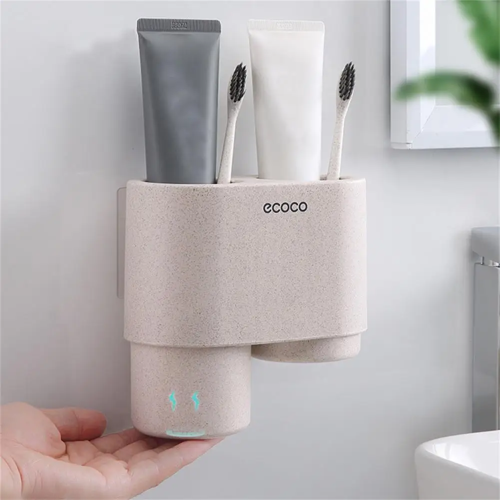 

Easy to Use Plastic Powerful Load-bearing Magnetic Toothbrush Rack for Kitchen