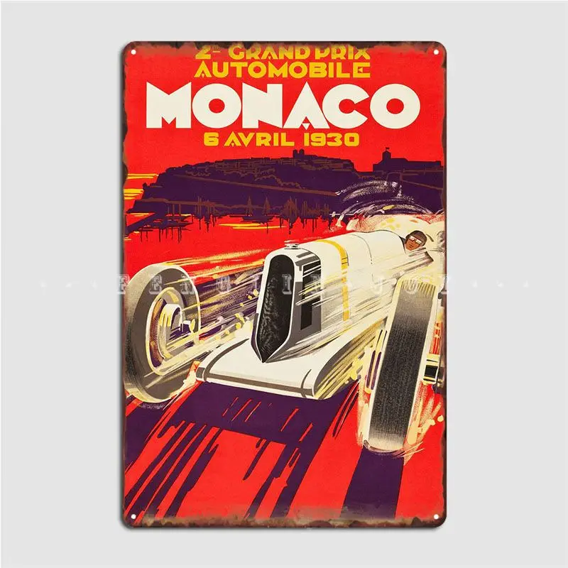 

Монако Grand Prix 1930 металлический знак роспись клуб бар настроить стены роспись оловянный знак плакат