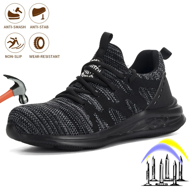 

Indestructible Anti-static Safety Shoe Men's Light Puncture Proof Comfortable Work Boots Anti Smashing Security Outdoor Sneakers