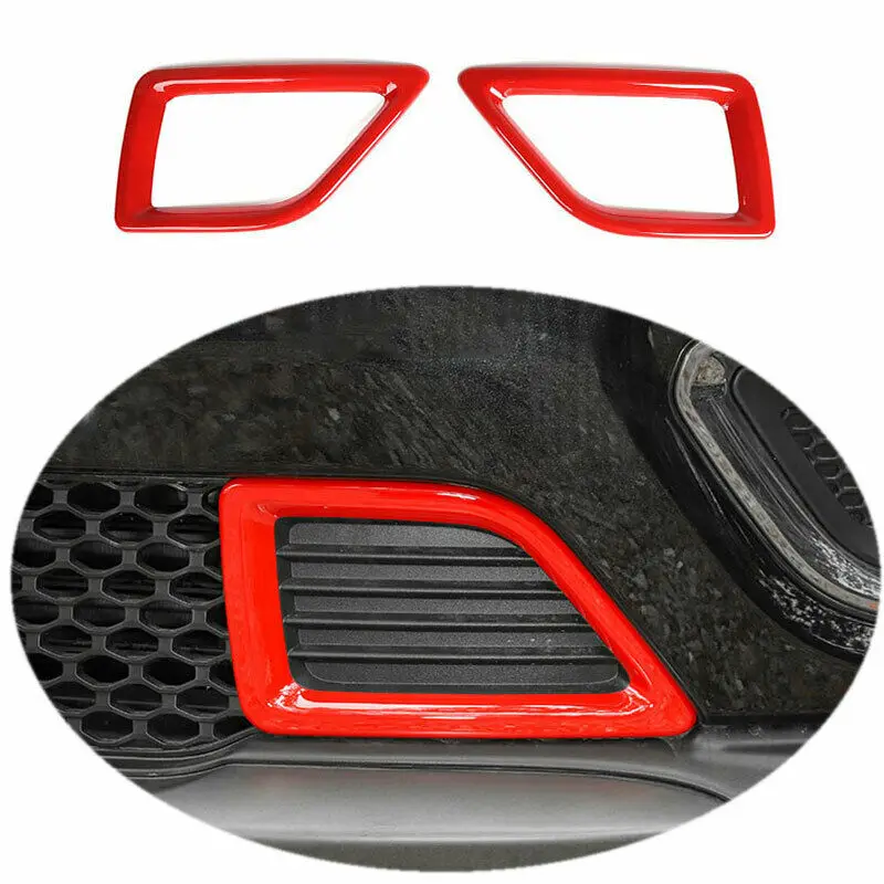 

Fit For Jeep Cherokee 2019-2020 ABS Red Front Bumper Air Intake Cover Trim 2PCS