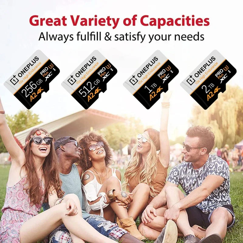 Фото Карта памяти OnePlus 2TB High-Speed A2 SD 512GB 256GB 128GB 1TB Micro TF SD с адаптером для смартфона/планшета/ПК, универсальная №3