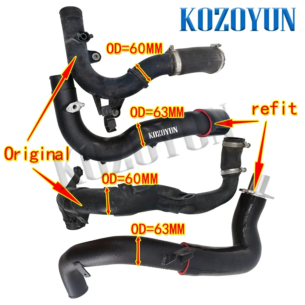 Зарядная труба впускная для двигателя Audi MK3 TT TTS 2.0T EA888 Gen 3.