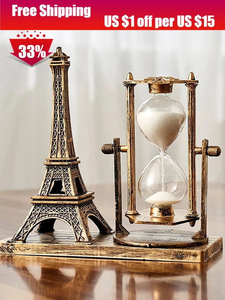 

Vintage Hourglass Sand Timer Home Decor Rotating Metal Sandglass Sand Clock Office Desk Accessories Household Items Hourglass