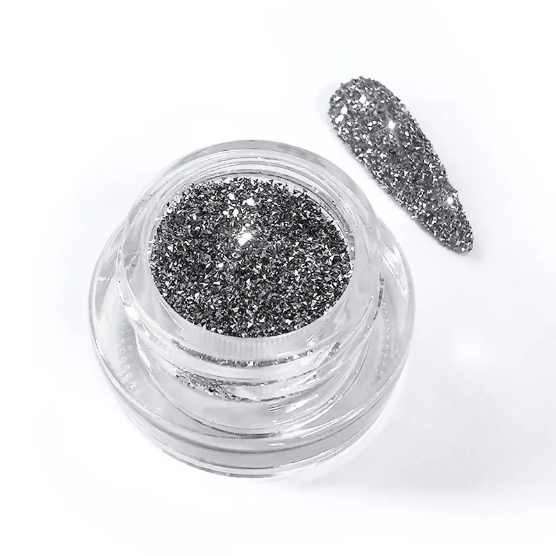 

Split Stone Nail Glitter Powder,1Jar Nail Art Silver High Shiny Glitter,Nail Artificial Diamond Powder