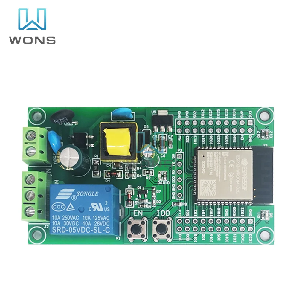 Блок питания переменного тока ESP32 WiFi Bluetooth ble один релейный модуль макетная плата