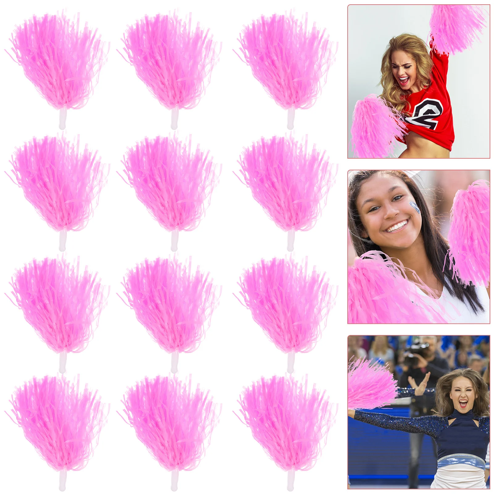 

Cheer Pompom Props Metallic Foil Hand Flowers Cheerleader Pompoms Cheering Supplies
