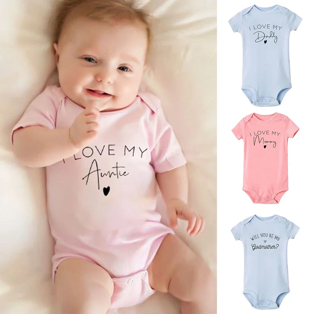 

Комбинезон с коротким рукавом для малышей, с надписью «I Love My Mommy»