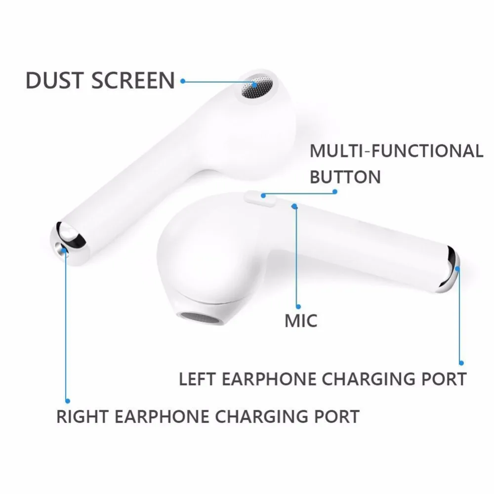 i7s tws wireless earphone quality sound in ear headset cordless bluetooth headphones charging box for redmi huawei iphone xiaomi free global shipping