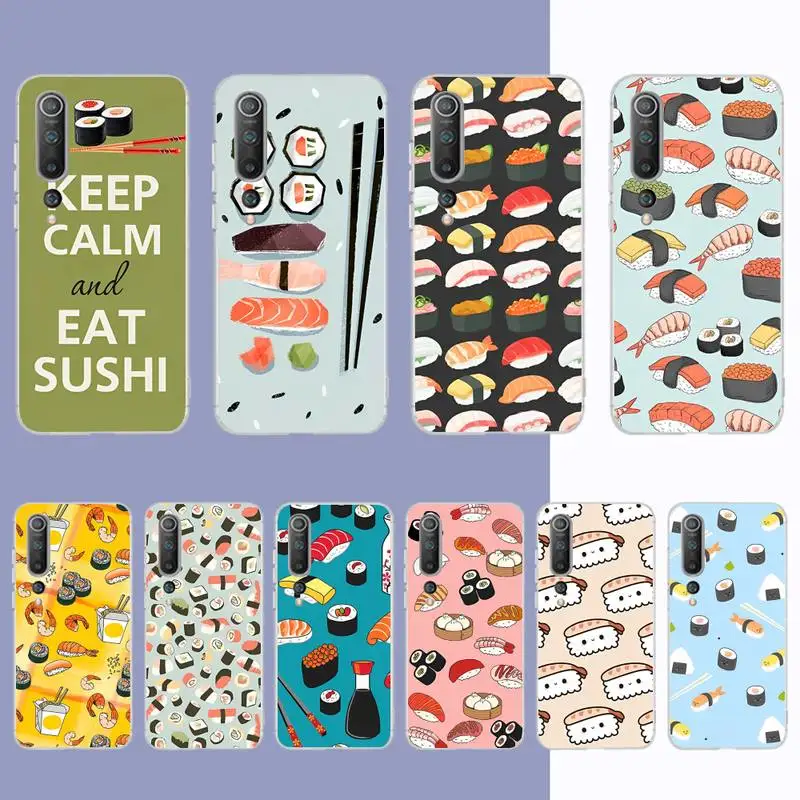 

Food Sushi Phone Case for Samsung S21 A10 for Redmi Note 7 9 for Huawei P30Pro Honor 8X 10i cover