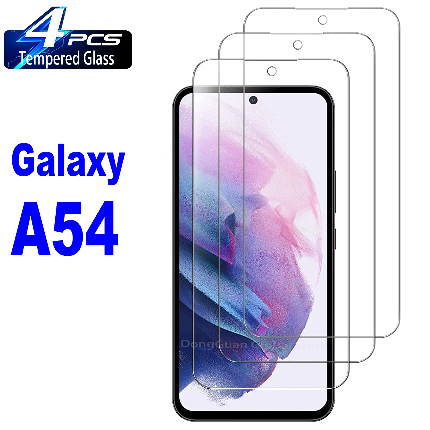 

4PCS HD Tempered Glass For Samsung Galaxy A54 A34 A14 S21FE S20FE 5G Screen Protection For Samsung A52 A53 A33 A72 A73 5G Glass