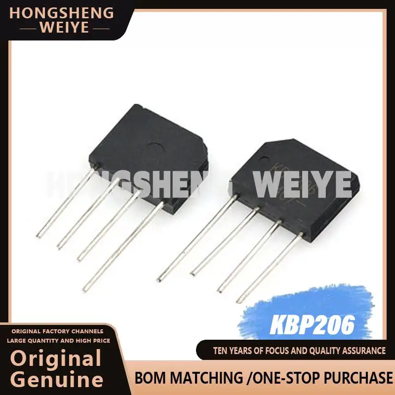 100% новый 10 шт. KBP206 KBP206G DIP Bridge выпрямитель 2 а 600 в DIP-4