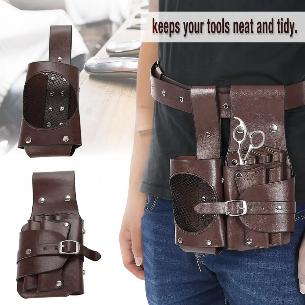 

Tool Barber Scissors Hairdressing Storage Pouch Faux Leather Waist Bag Organizer