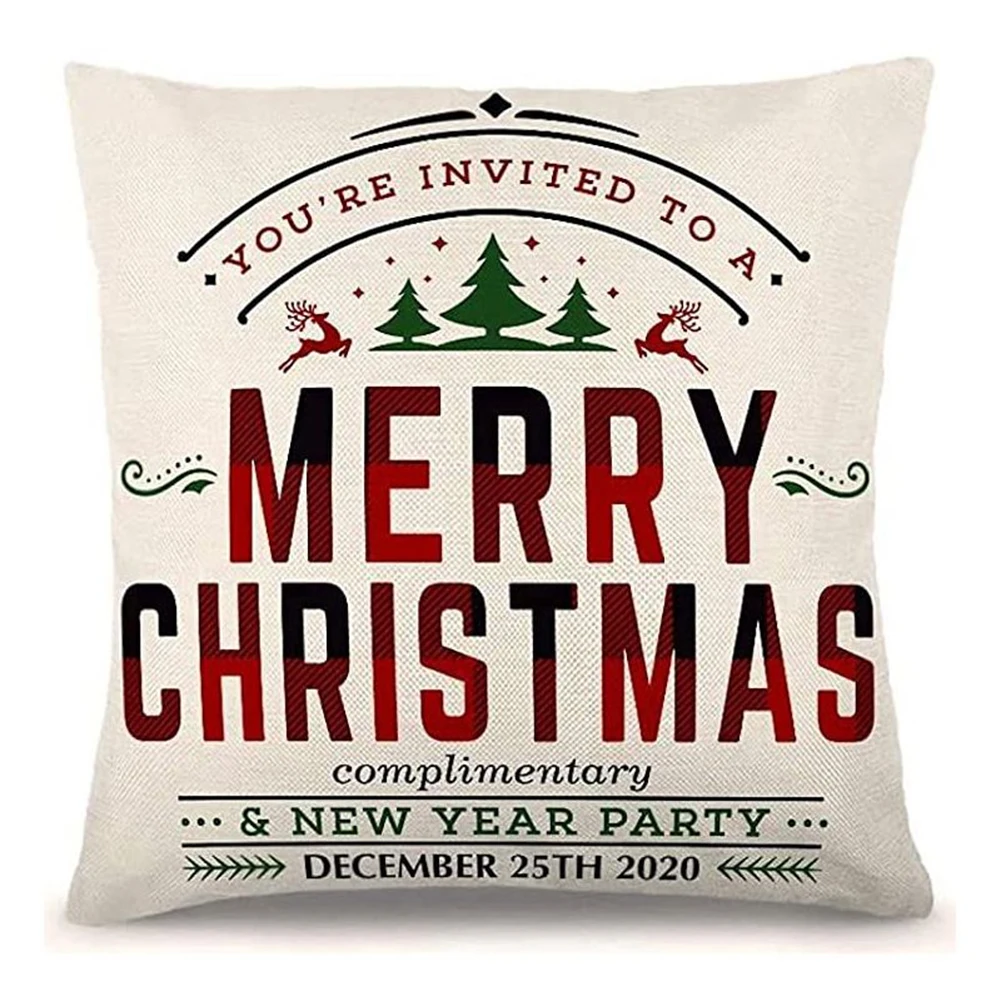 

Decorations Christmas Pillowcase Merry Christmas Natal Navidad Pillow Case Xmas Cushion Cover 2022 New Year Gifts
