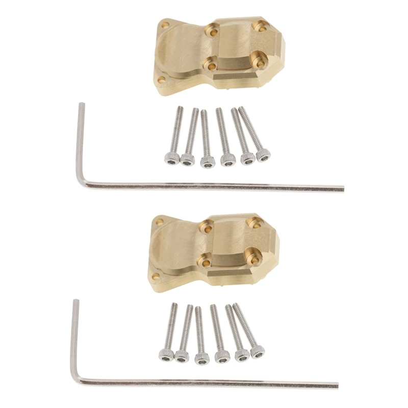 

2X Brass Heavy Duty Differential Cover Bridge Axle Cover Upgrade Accessories For 1/24 RC Crawler Axial SCX24 90081 Parts