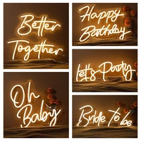 4331cm happy birthday led neon sign custom night light sign for birthday party decor oh baby neon light lets party home decor