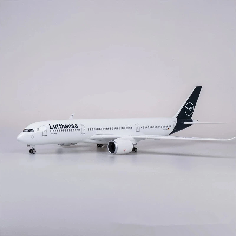 Масштаб 1/142 47 см модель самолета Airbus A350 Lufthansa Airways с фарами и колесами литая под