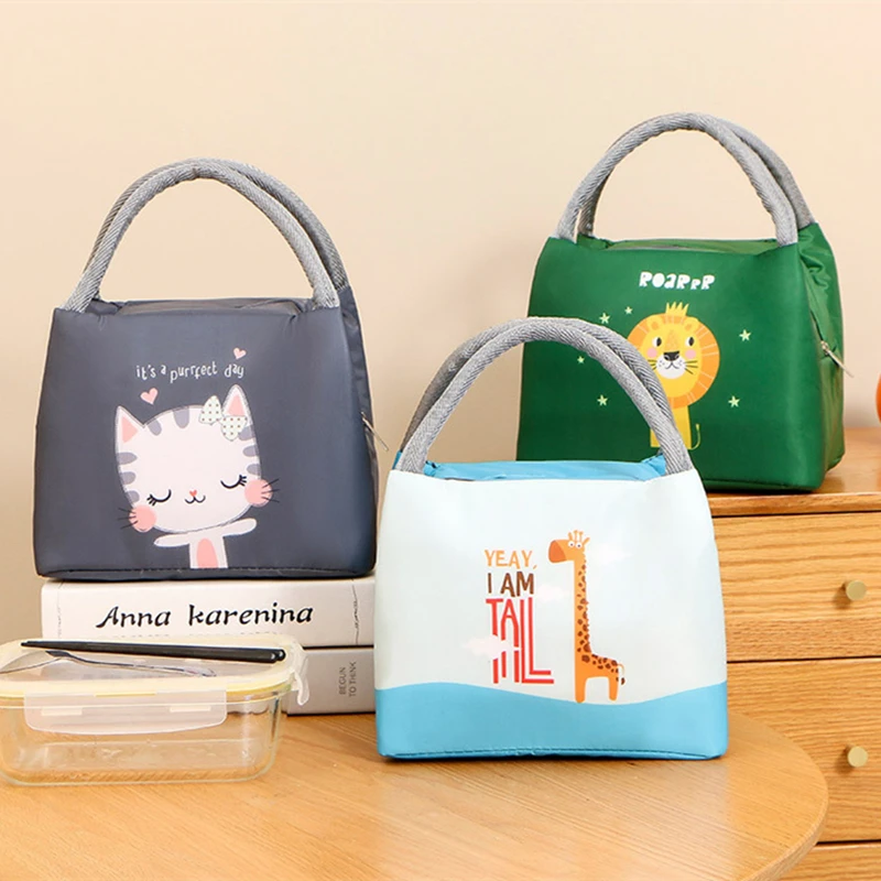 

Reusable Cute Insulated Lunch Bags for Womens Kids Thermal Leakproof Picnic School Food Storage Container Bento Box Cooler Bag