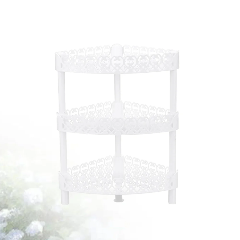 

Bathroom Three Layer Plastic Storage Shelves Rack Basket Corner Shelf Organizer Desk Stand Rack Bathroom Shelves for Home
