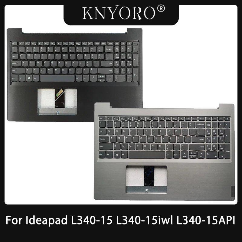 

NEW For Lenovo ideapad L340-15 L340-15iwl L340-15API Laptop US Layout Keyboard with Palmrest Cover Upper Case Black Silver Shell