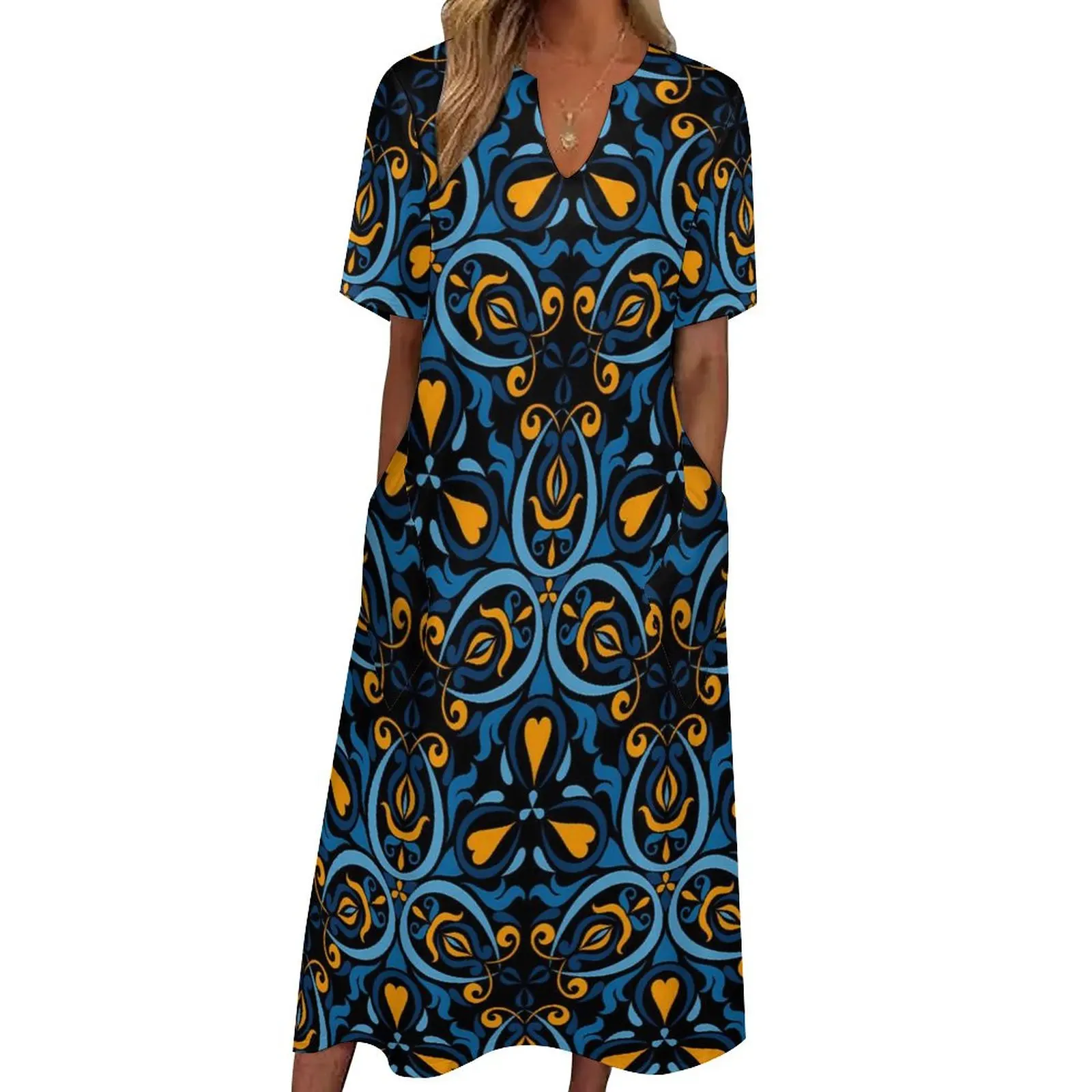 

Floral Mandala Dress Spring Vintage Print Street Fashion Bohemia Long Dresses Female Vintage Maxi Dress Gift