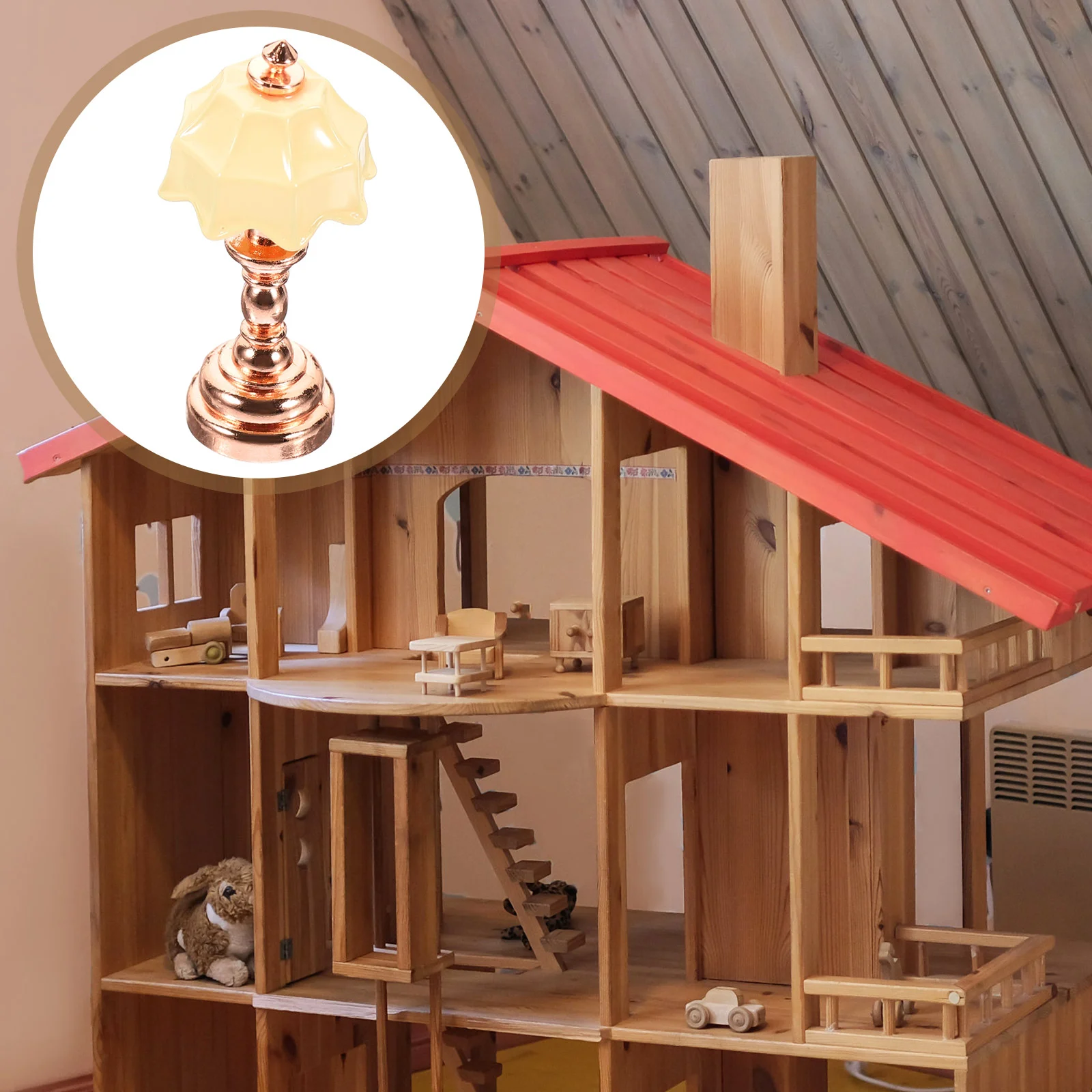 

Miniature Dollhouse Table Lamp Simulated Lamp Toy Kids Tiny House Miniature Bedside Lamp(1:12 Scale)