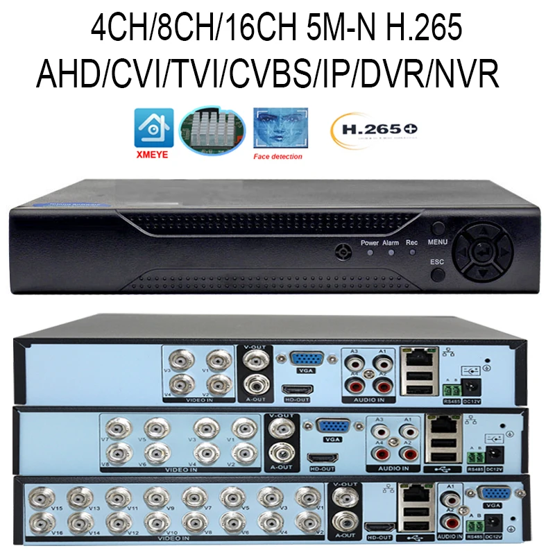 

, H.265 5M-N 1080P IP DVR XMEYE NVR 4/8/16 каналов Система видеонаблюдения 5 в 1 AHD TVI CVI гибридный видеорегистратор для камеры видеонаблюдения
