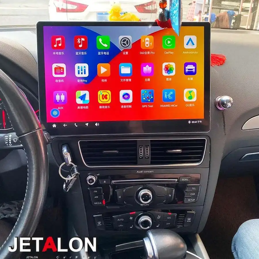 

Для Audi Q5 2009-2016 256 ГБ Android 13 экран автомобильный стерео WIFI 4G SIM раздельный экран BT GPS Navi мультимедийный беспроводной Carplay 13,3"