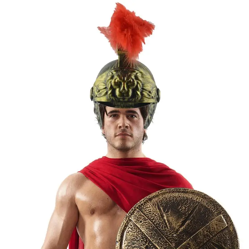 

Cosplay Hat Masquerade Helmet Warrior Hat Plastic Roman Hat Hat With Feather