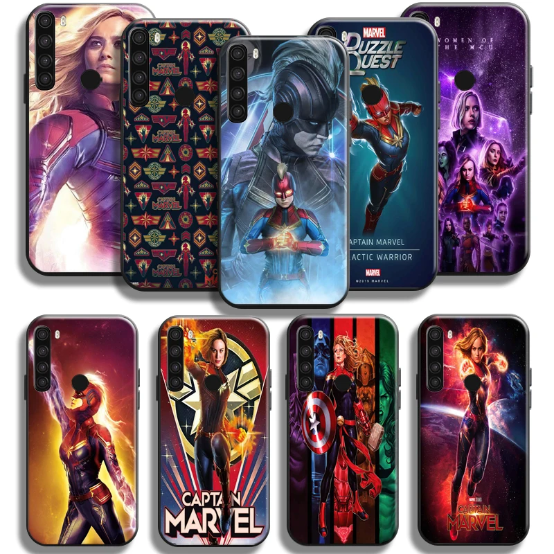 

Avengers Captain Marvel Phone Case For Xiaomi Redmi Note 8 8T 8 Pro For Redmi 8 8A Liquid Silicon Soft Black Carcasa Funda