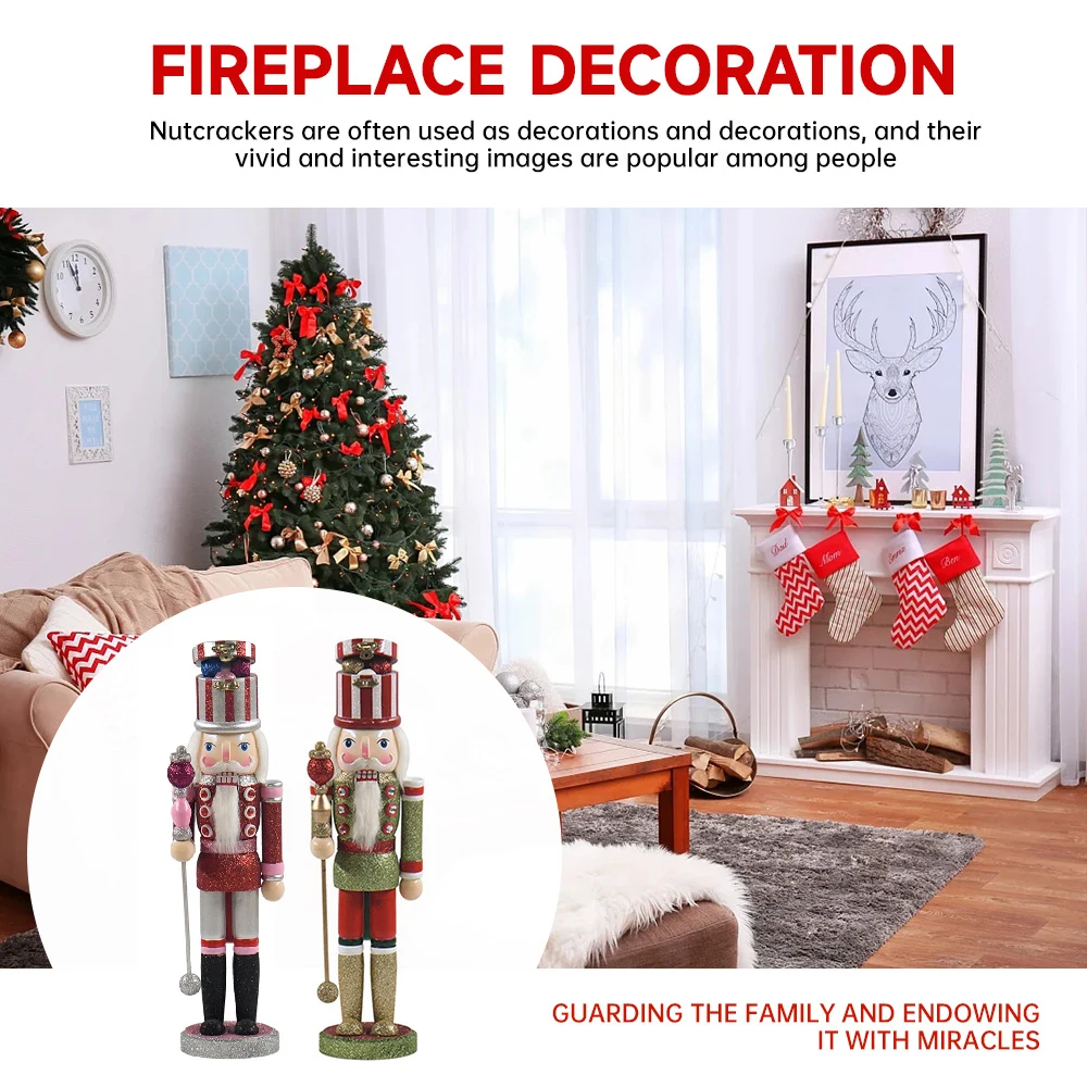 38 см Рождественский Щелкунчик кукла-солдат настольное украшение деревянная