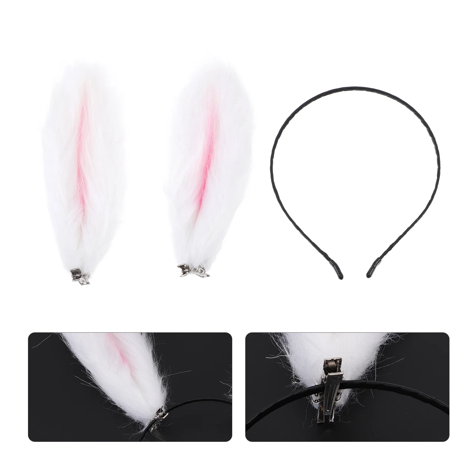 

1pc Plush Rabbit Ear Headband Lovely Party Rabbit Ear Modeling Headdress Prop