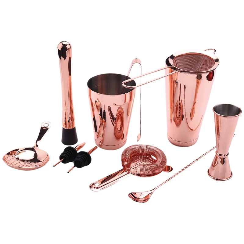 

BEST11 Piece Bartender Kit Cocktail Boston Shaker Barware Set Includes 28 And 18 OZ, Cocktail Strainer Set, Double Jigger