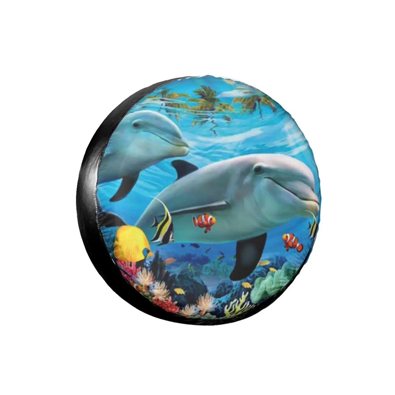 

3D Ocean World Spare Tire Cover Waterproof Dustproof Sun Wheel Tire Cover For Jeep, Trailer, SUV Vehicle Anime Tire Cover
