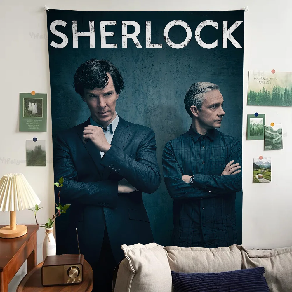 S-Sherlock H-Holmes большой настенный гобелен с принтом художественная научная