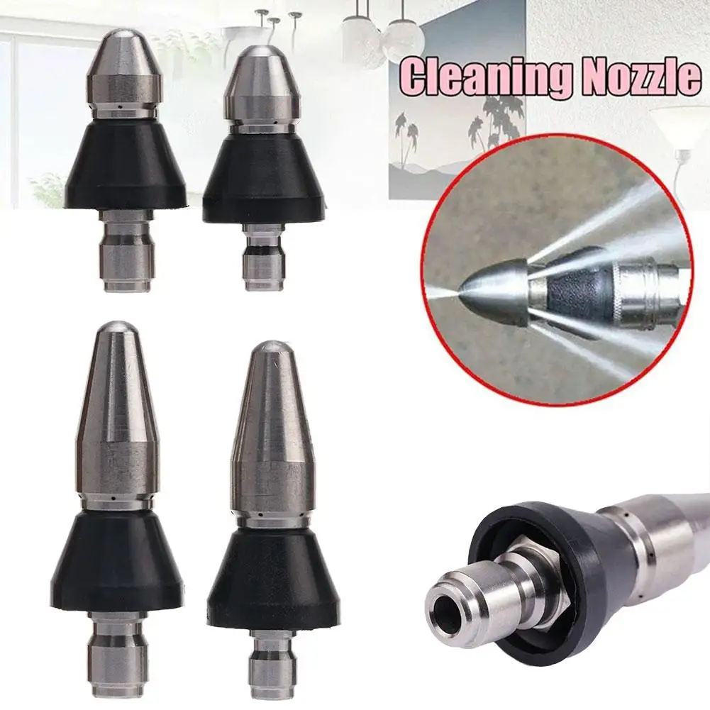 

1 Front 6 Rear1/4Quick High Pressure Washer Sewer 6 Jet Nozzle Washing Machine Drain Cleaning Pipe Dredging Cleaning Nozzles