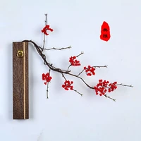 new chinese style solid wood creative wall decoration bedroom decoration living room wall pendant retro decoration flower vase