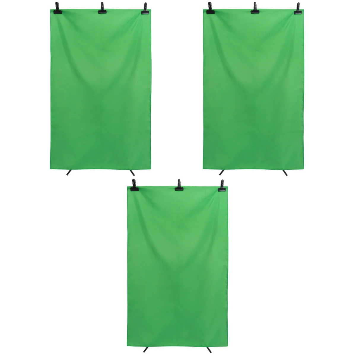

3 pcs Photography Backdrop Background Cloth Color Photo Backdrop Studio Cloth Screen for Indoor Outdoor (Green, 1.6x3m)