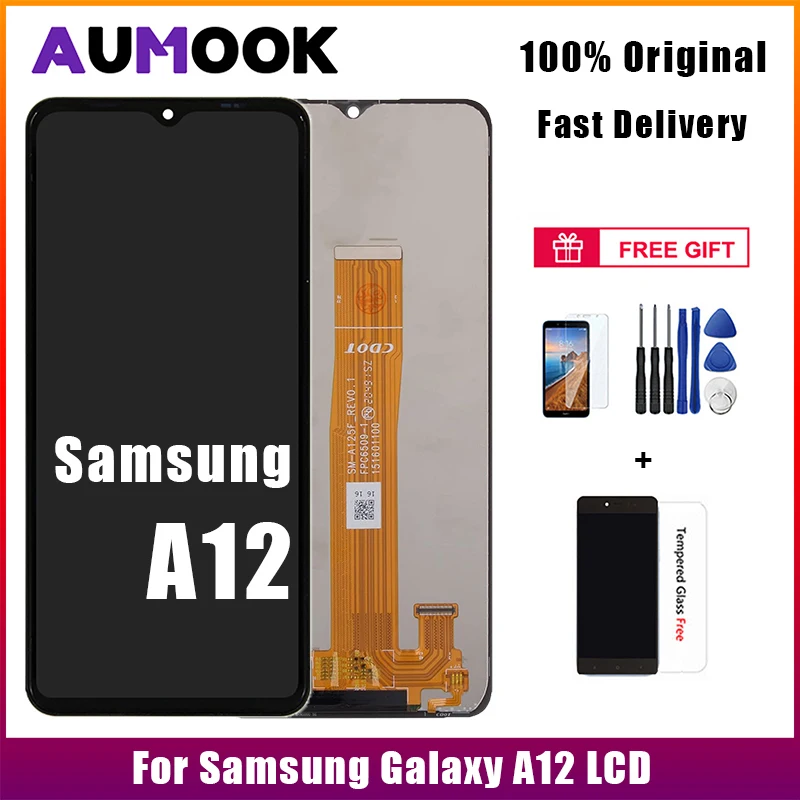 

Оригинальный ЖК-дисплей для Samsung Galaxy A12, сенсорный экран, дигитайзер в сборе, детали для Samsung A12 A125F SM-A125F A125, ЖК-дисплей