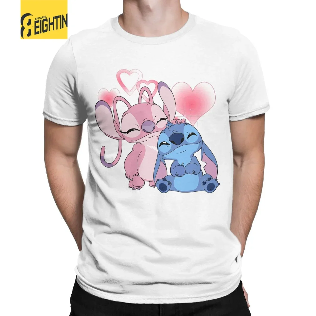 Мужские футболки милые забавные хлопковые с ангелом коротким рукавом Лило и Stltgh