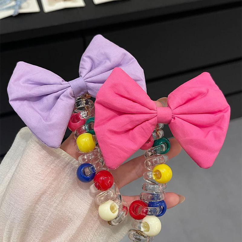 Эластичные резинки с бантом для женщин и девочек телефонный провод волос петля