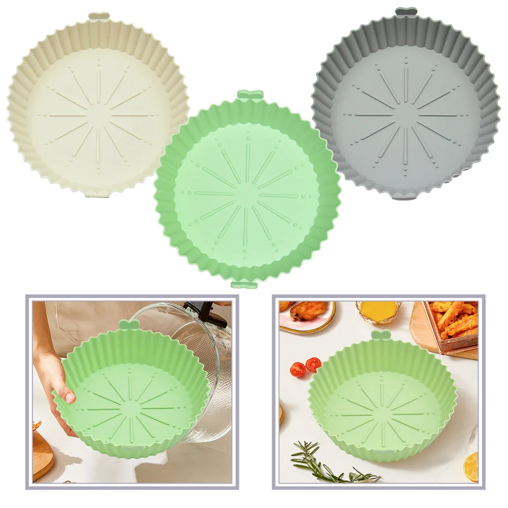 

Fryer Air Silicone Basket Reusable Baking Pot Replacement Mat Tray Liner Function Multi Convenient Steamer Pan Washable